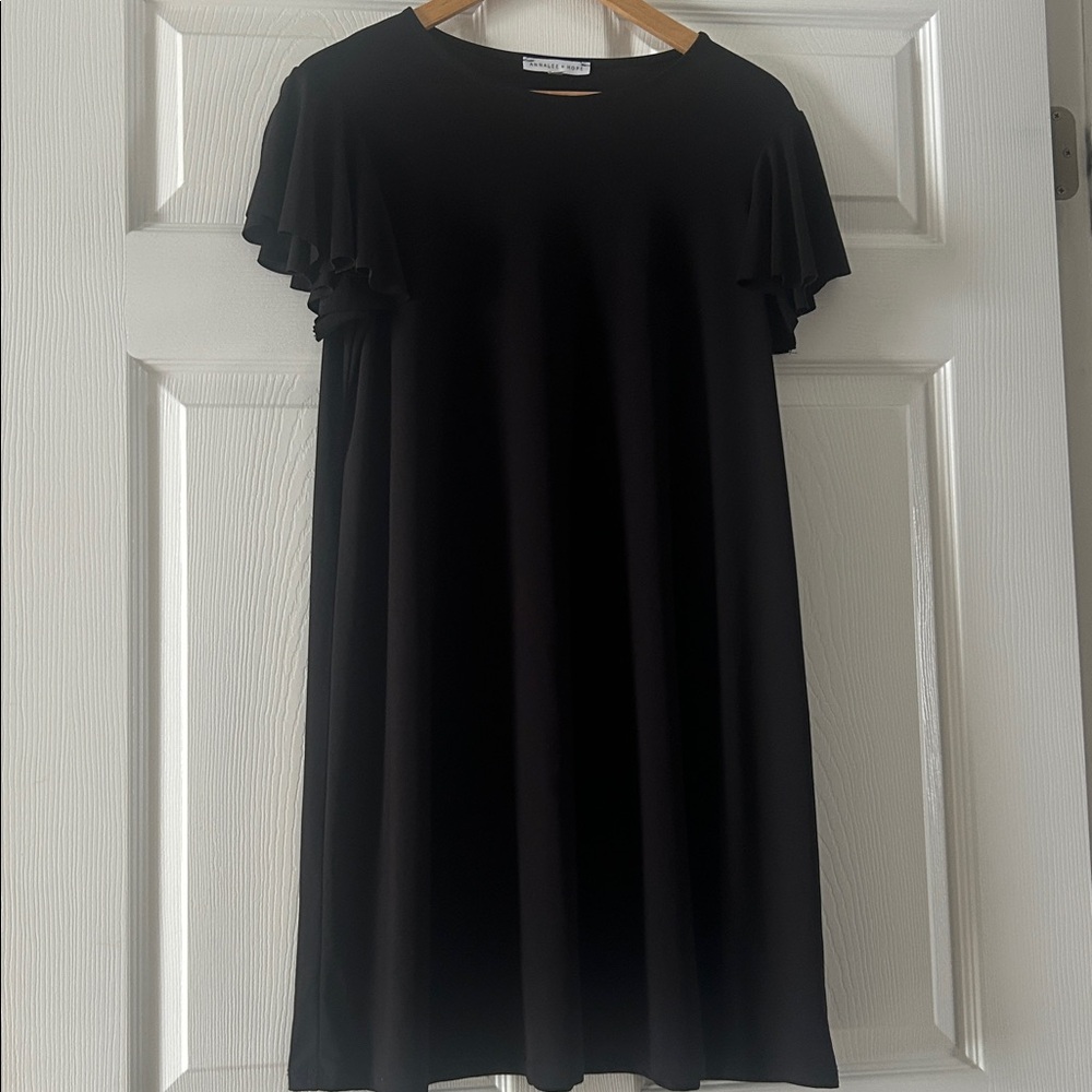 Annalee + Hope Black Ruffle-Sleeve A-Line Dress